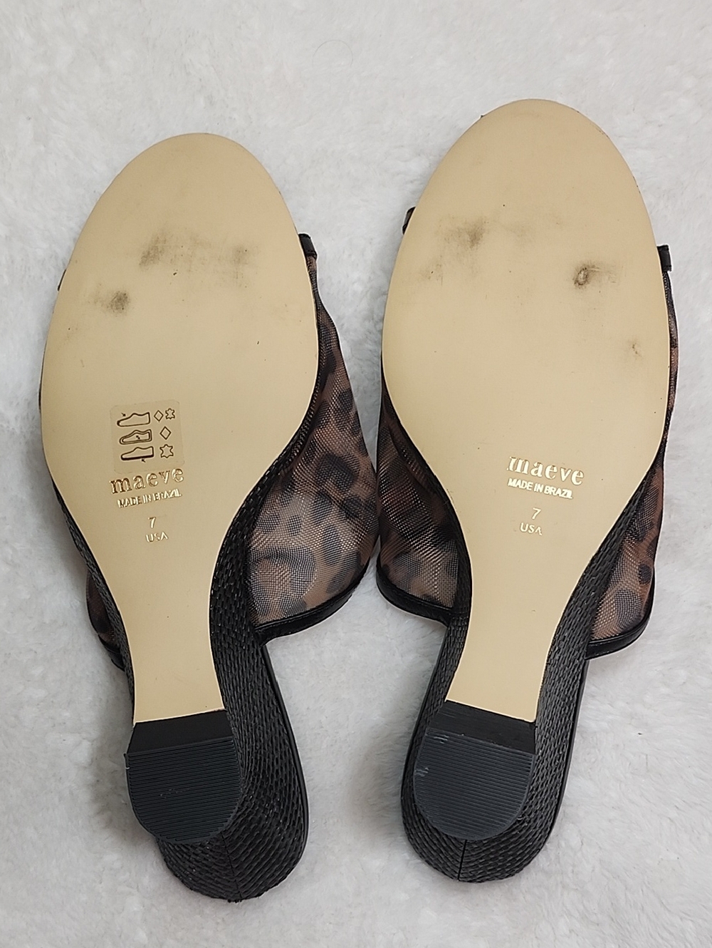 Anthropologie Maeve leopard print mesh mule wedge heels Size 7 - Picture 13 of 16